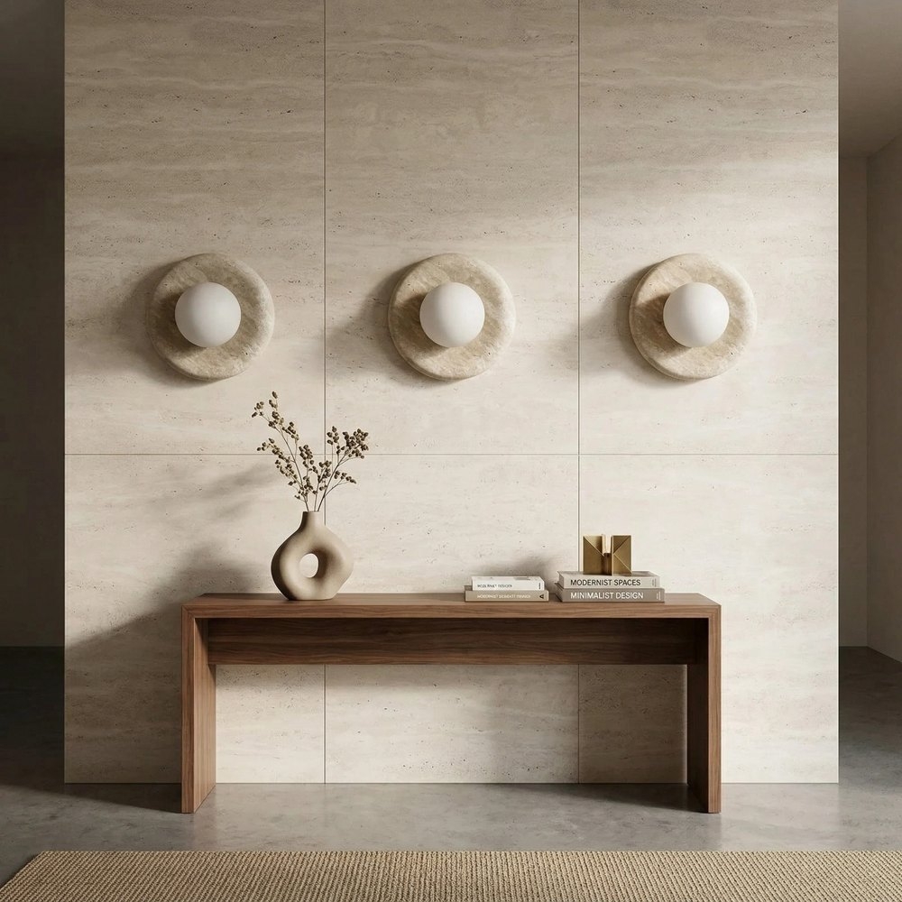 Oria Organic Stone Wall Sconce - Minimalist Lighting for Interiors T1198