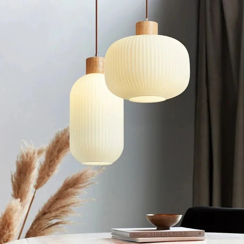 Nordic Ribbed Glass Pendant Light S135