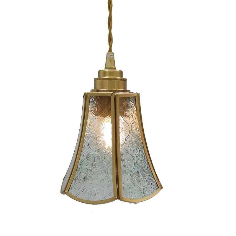 Japanese Vintage Begonia Glass Pendant Light