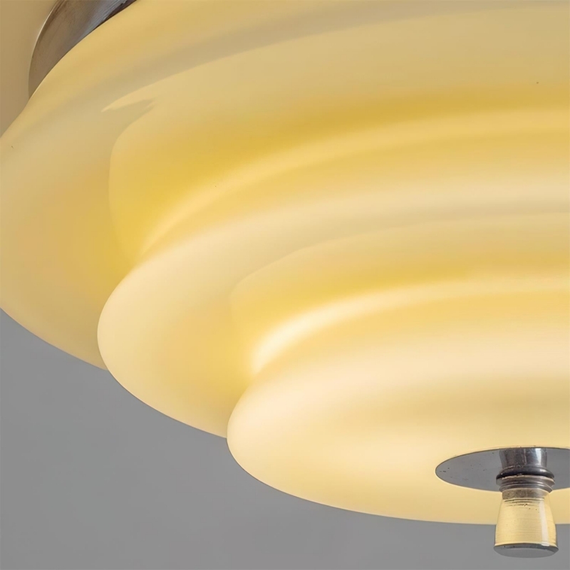 Mallew Flush Mount Ceiling Light - Layered Wave Silhouette Vintage Style Lamp for Indoor Use T1109