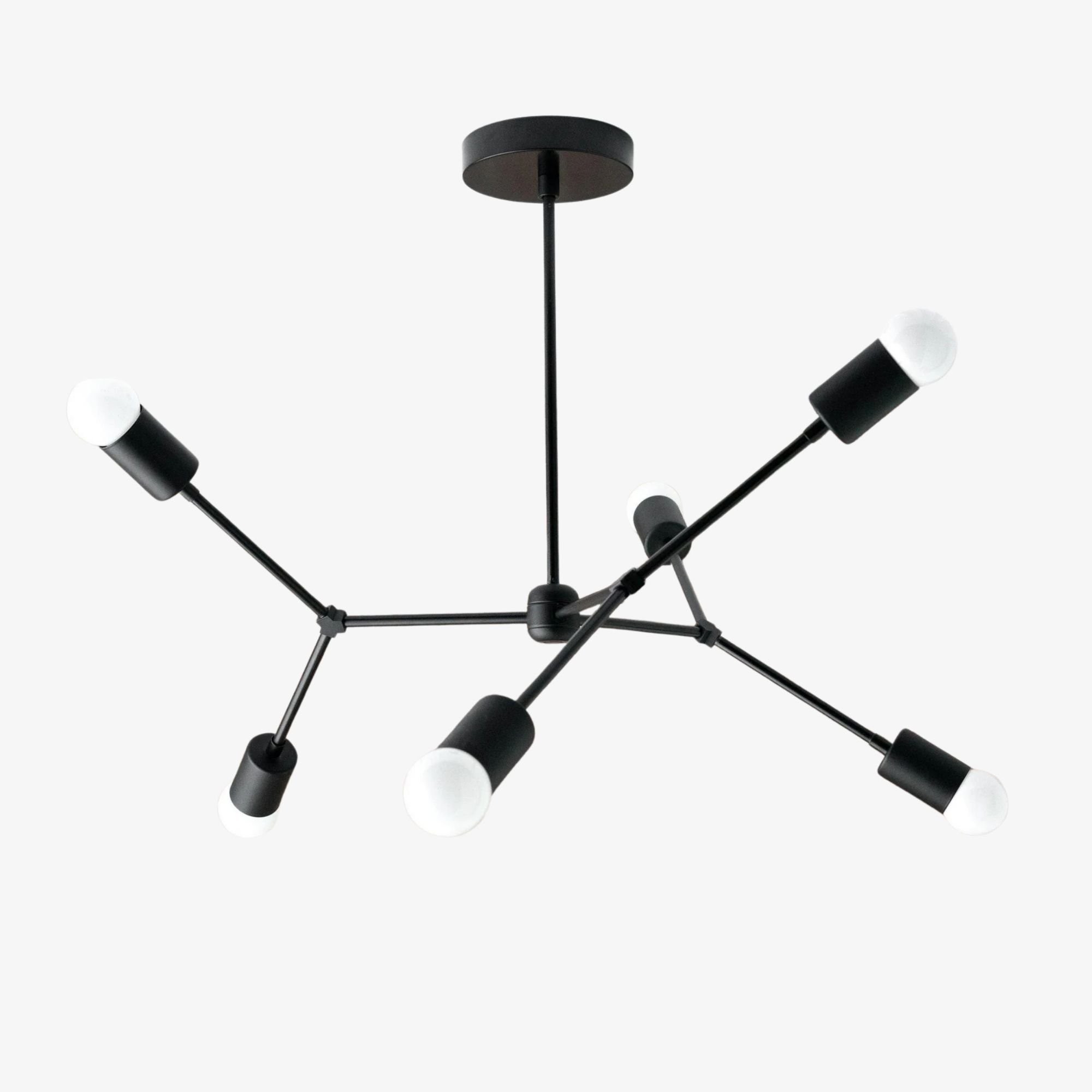 Mobilux Line Industrial Geometric Chandelier - Chrome Nickel Ceiling Light T308
