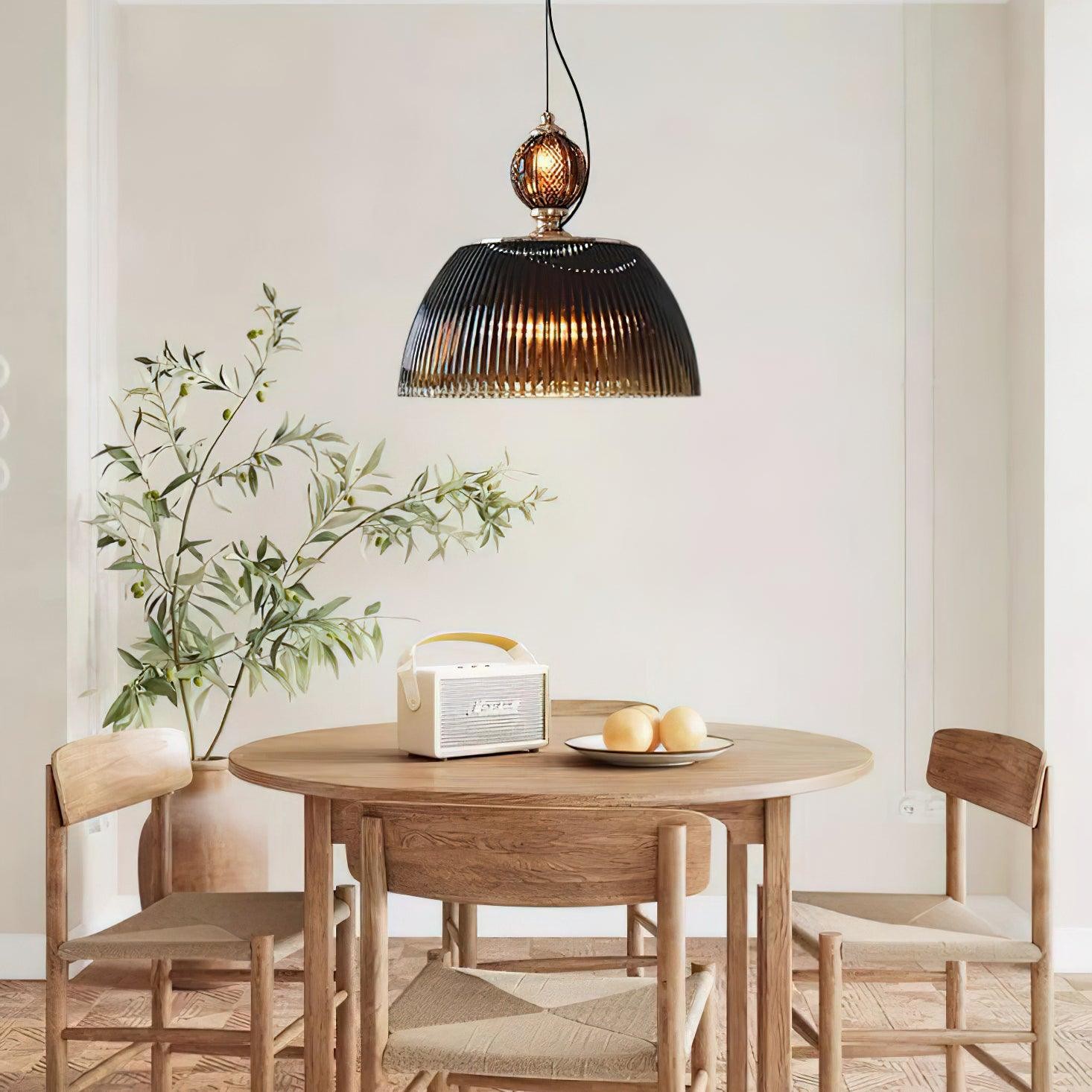 Modern Vintage Gradient Green Glass Shade Single Head Pendant Lamp M361