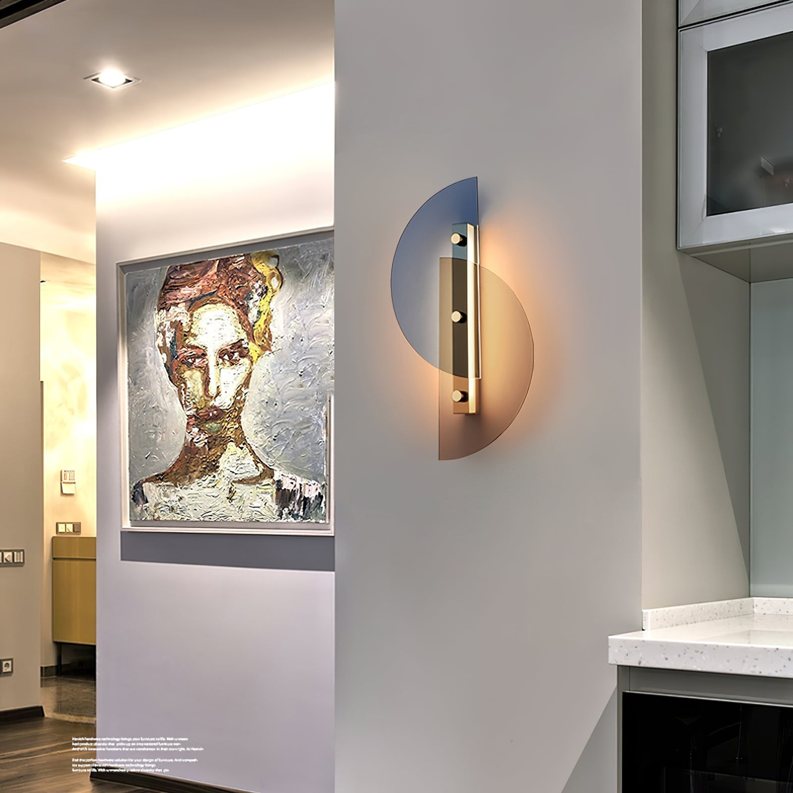Simple Fan-Shaped Glass Arc Wall Lamp M21