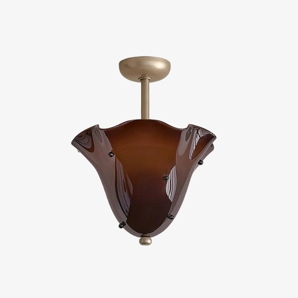 Bellina Petal Fold Glass Ceiling Light - Artistic Fixture for Bedroom T282