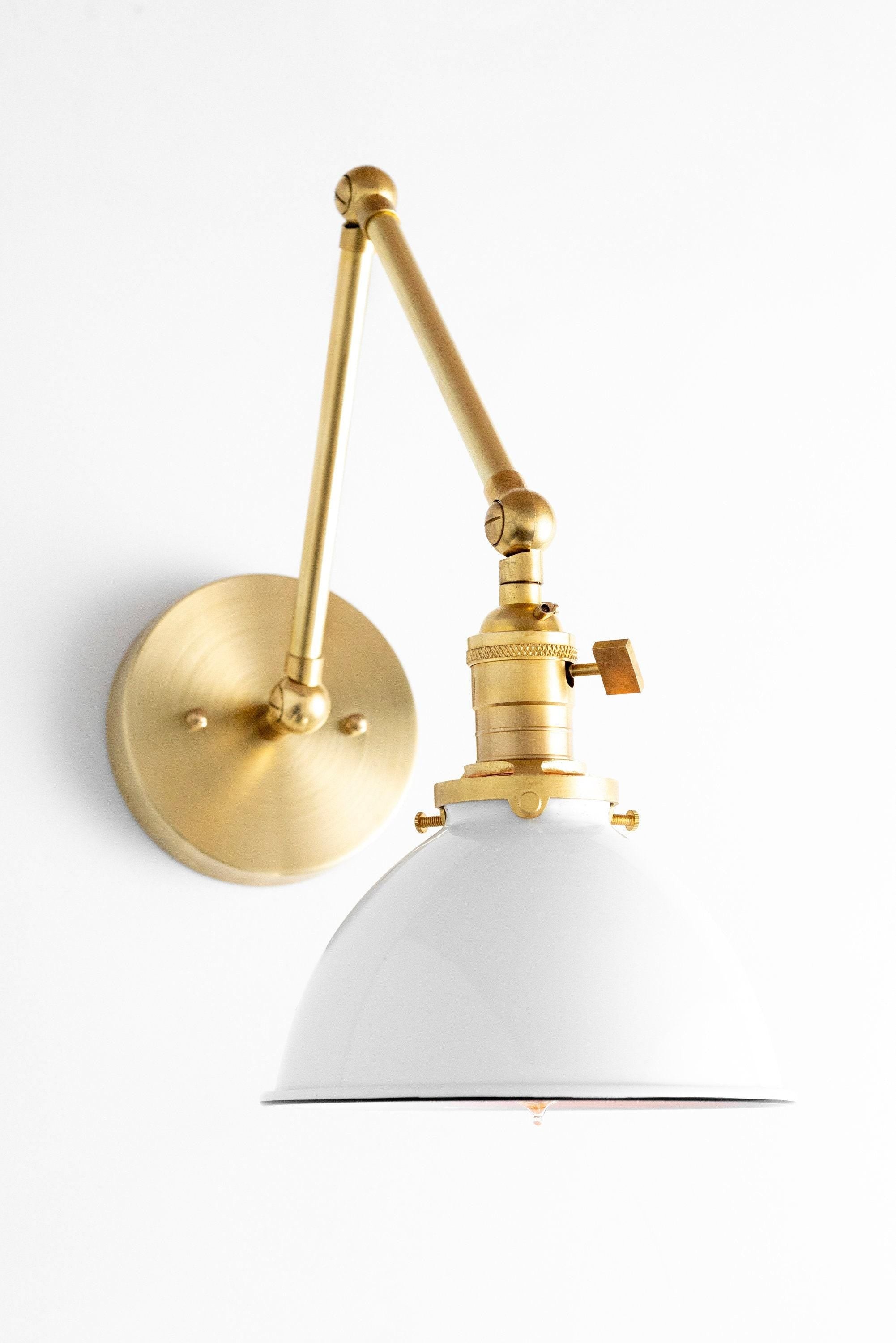 Conique Metal Vintage Industrial Swing Arm Wall Lamp - Adjustable Dome Shade for Study T313