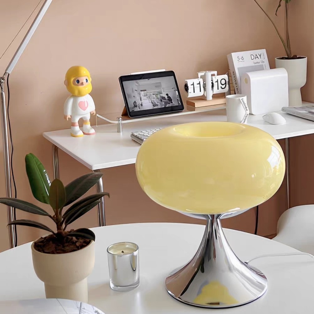 Lollora Bauhaus Apple Glass Table Lamp — Modern Desk & Bedside S171