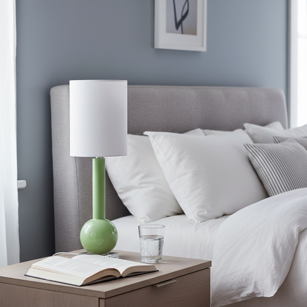 Savara Minimalist Table Lamp - Clean Glass Form with Fabric Shade for Bedrooms T721