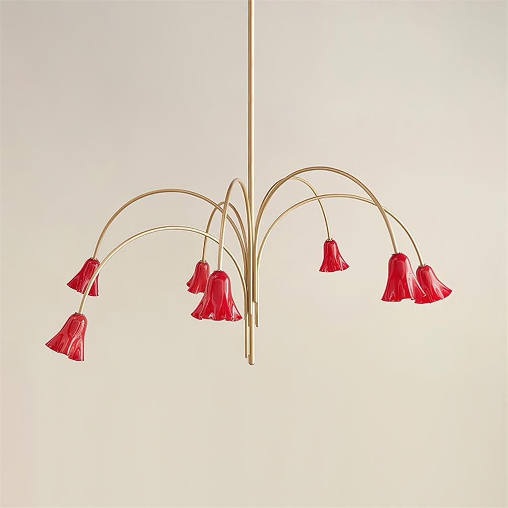 Bellina Lily Glass Flower Chandelier - Romantic Lighting for Interior T280