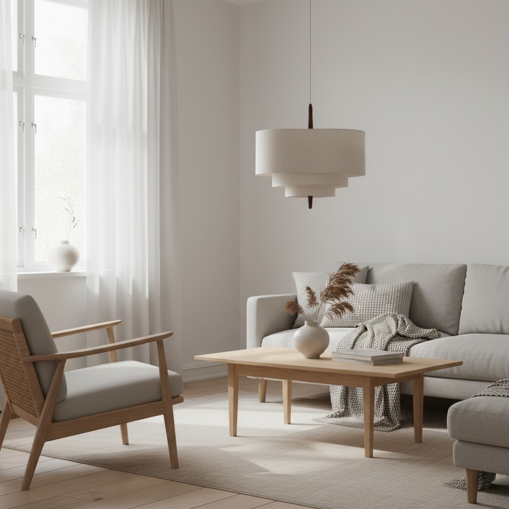 Softlume Layered Fabric Pendant Lamp - Sculptural Soft Shade Lamp for Home Ambient Lighting T1180
