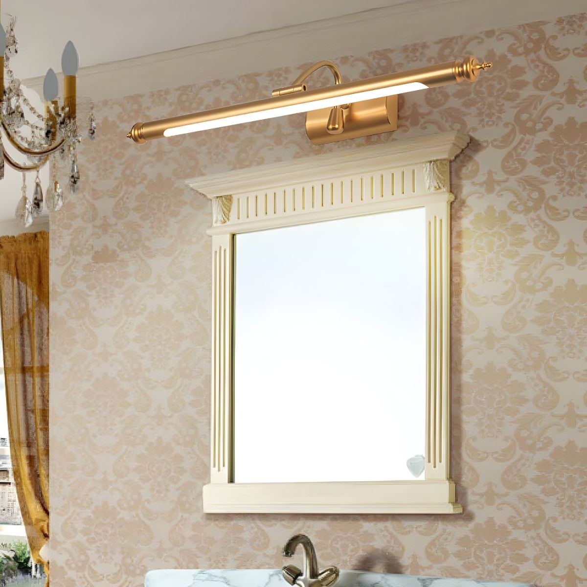 Mirror Front LED Brass Wall Lamp M556