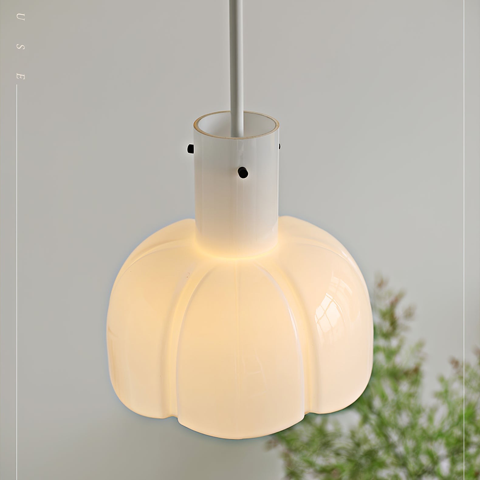 French Pastoral Style Petal Glass Pendant Light M23