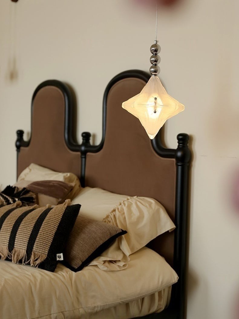Art Deco Astris Elara Star Pendant Light - Frosted Glass Pendant with Geometric Style T434