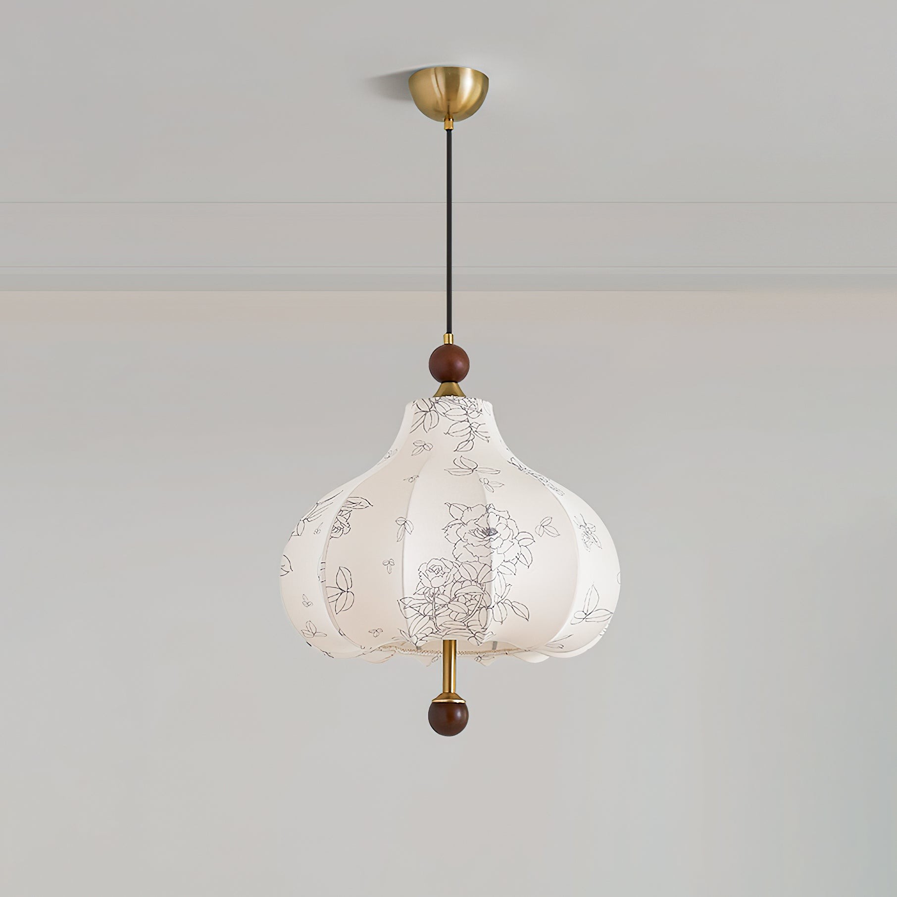 French Retro Fabric Pattern Pendant Lamp M562