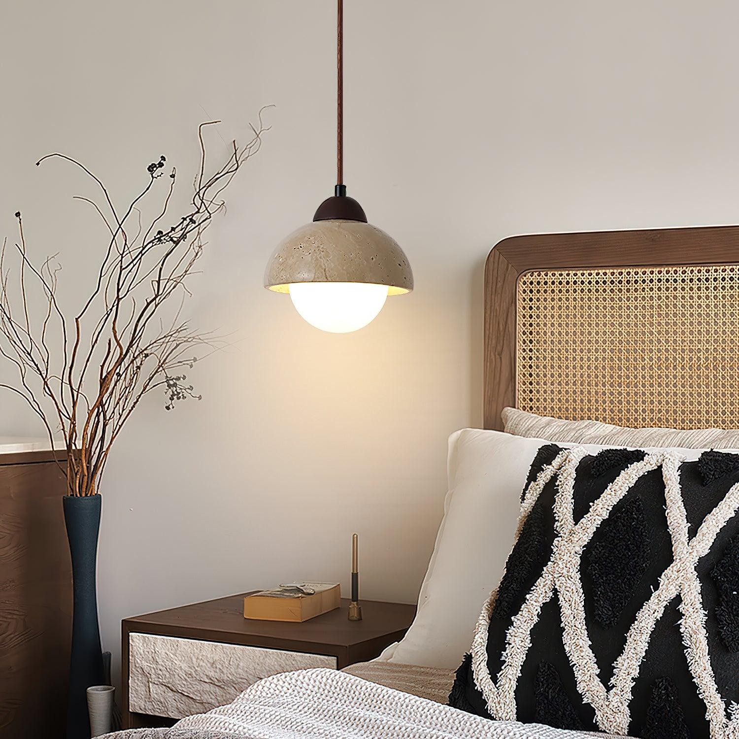 Yellow Travertine Wabi-Sabi Style Pendant Lamp M97