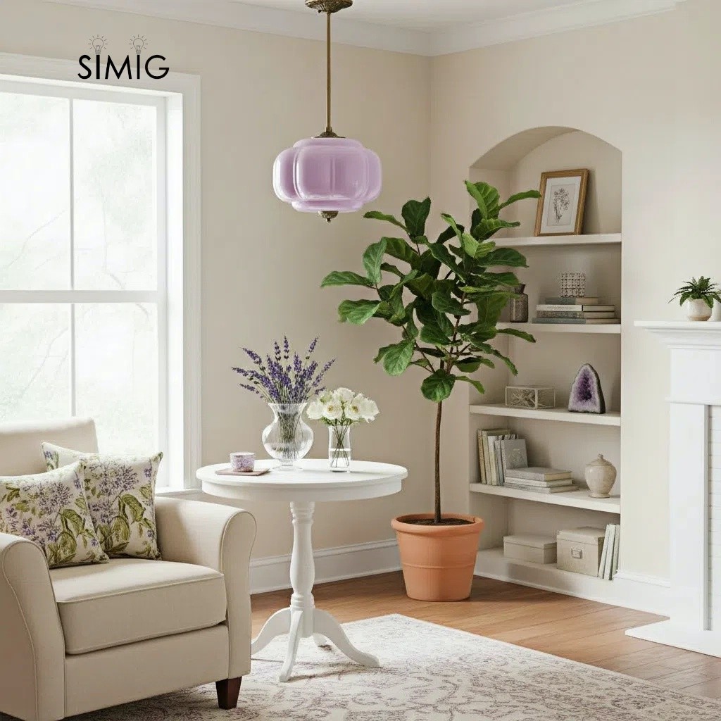 Eloise Vintage Glass Pendant Light - Elegant Design Semi-Flush Mount Light G53