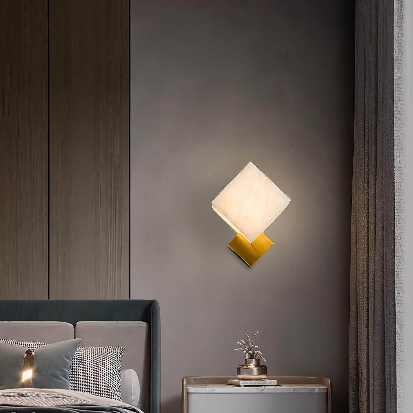 Block Alabaster Wall Sconce T1611