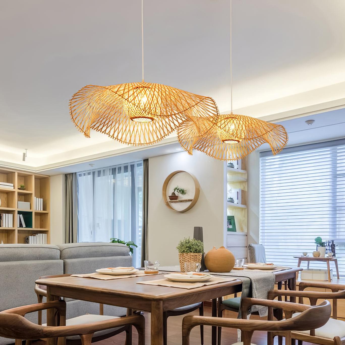 Bamboo Lotus Leaf Pendant Lamp P004