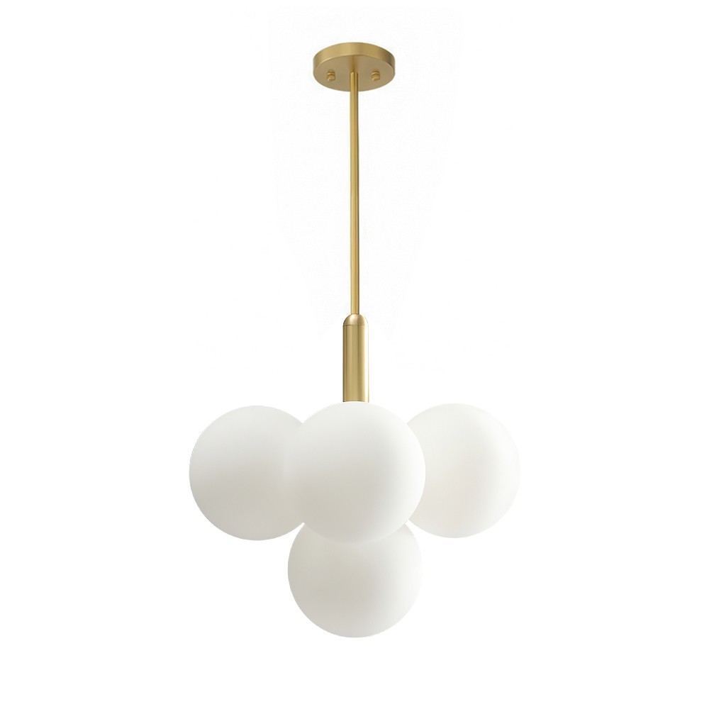 Opal Glass Bubble Cluster Grape Brass Chandelier for Dining Room