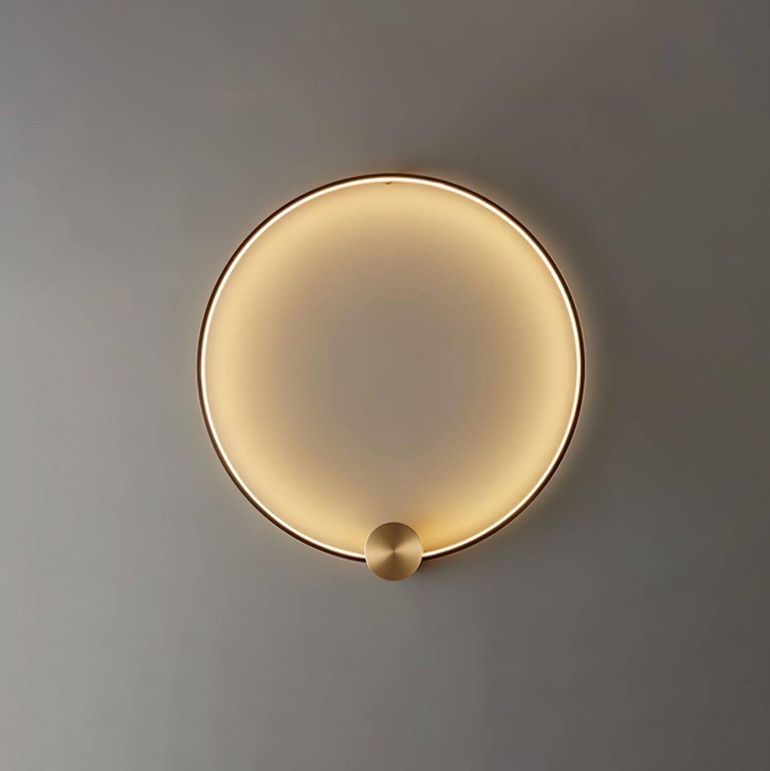 Minimalist Creative Simple Brass Round LED Wall Light M323