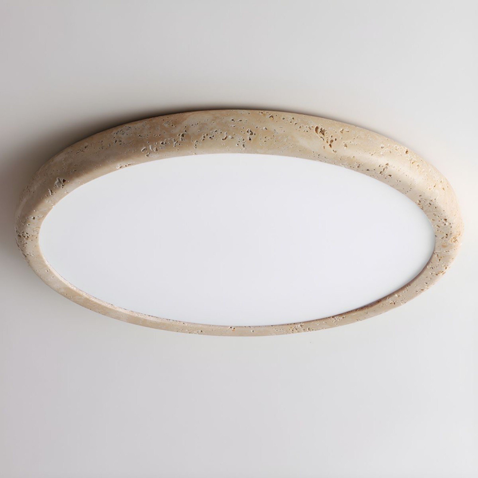 Travertine Disc Flush Mount Ceiling Light - Minimalist Design  Lighting S289