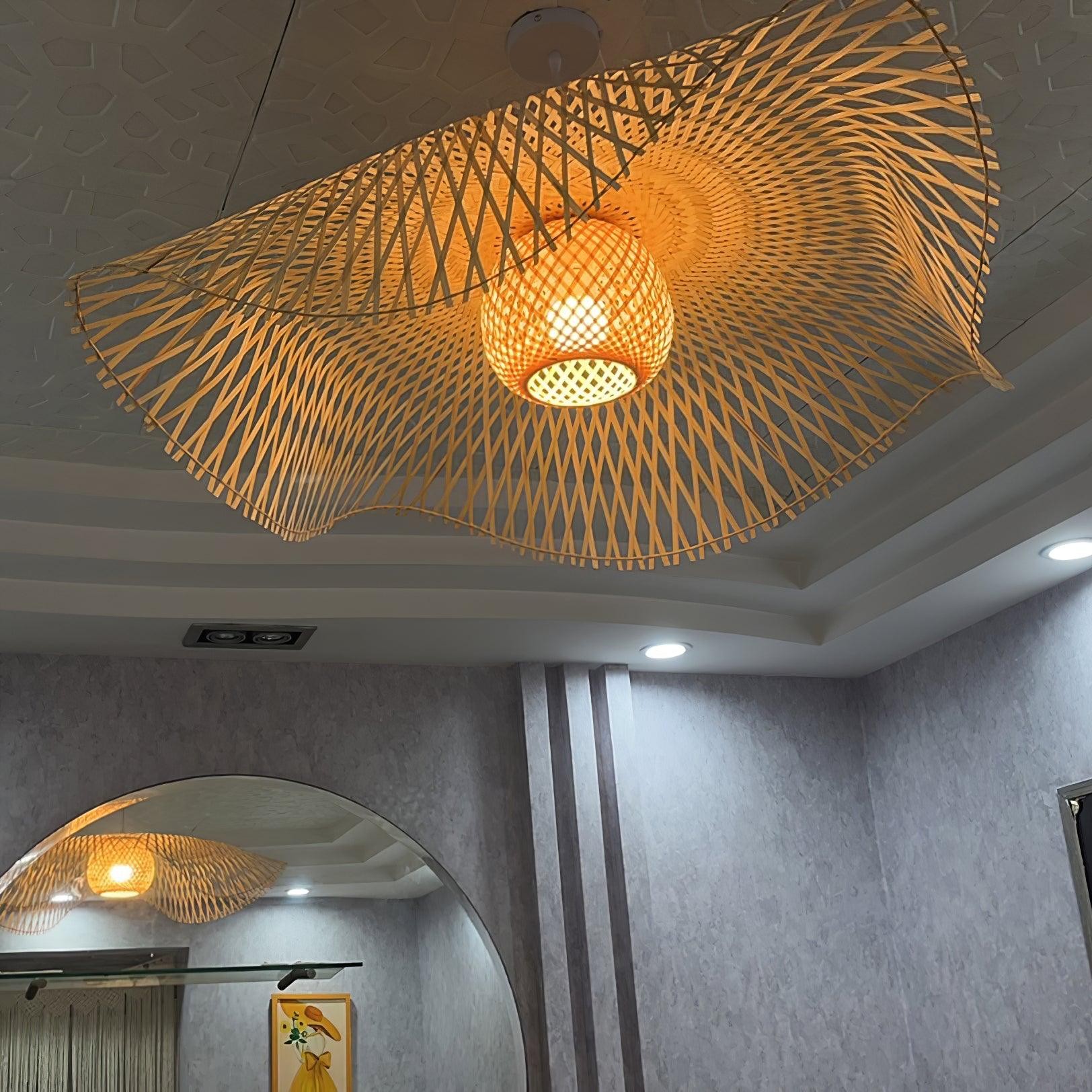 Bamboo Lotus Leaf Pendant Lamp P004