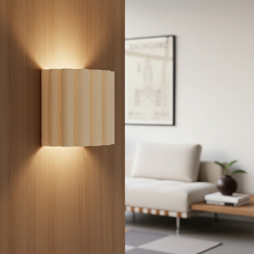 Velura Linen Fold Wall Sconce - Fabric Soft Pleated Design Ambient Lighting for Bedroom or Hallway T803