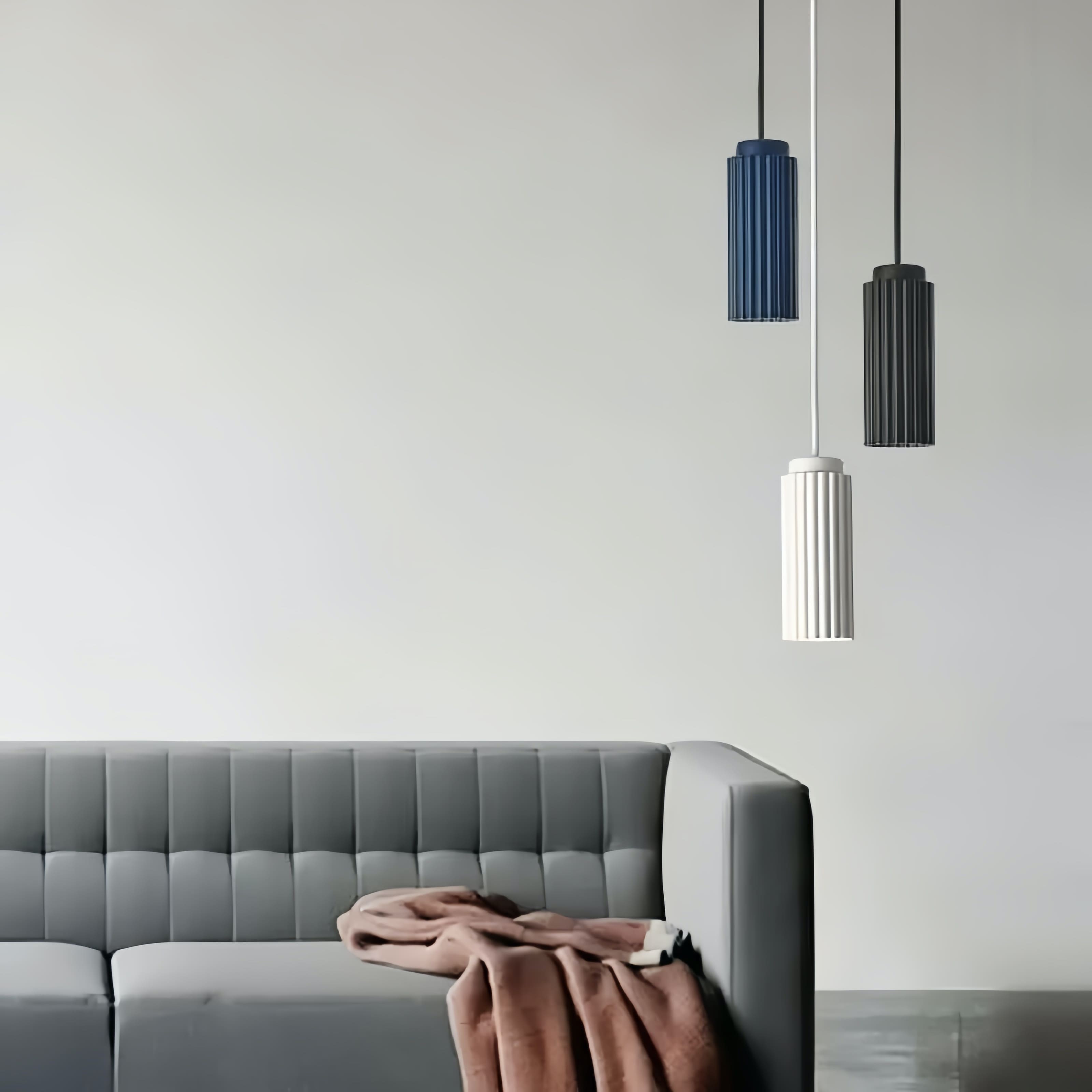 Nordic Cylinder Pendant Light – Textured Minimalist Ambient Lighting S238
