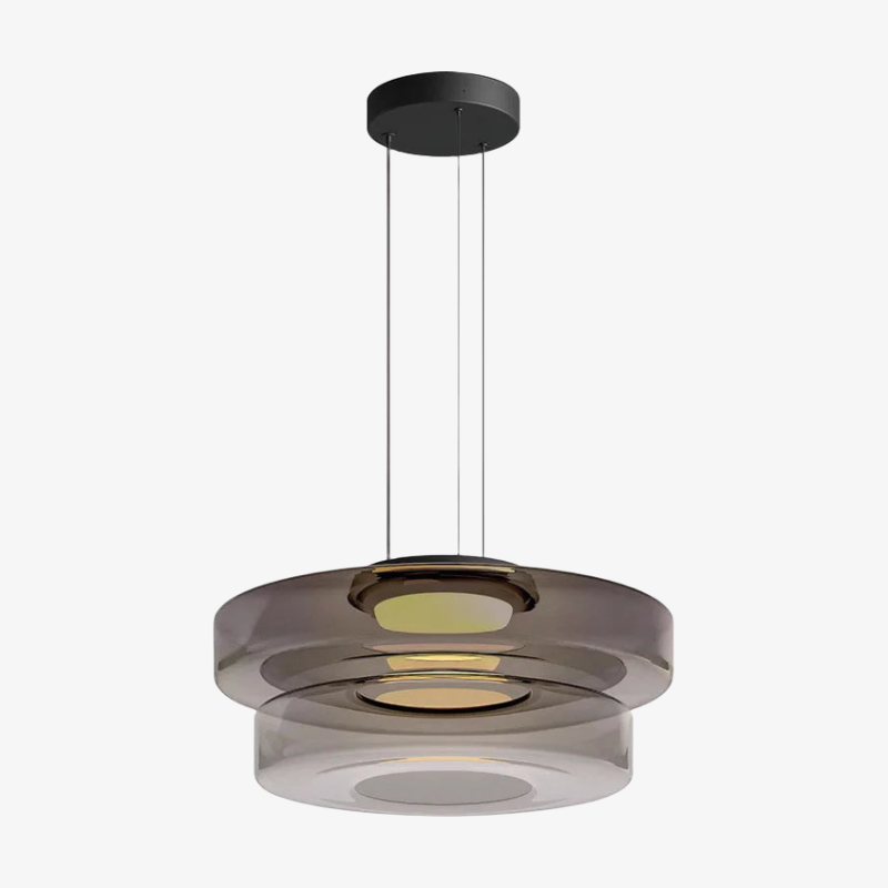 Nora Contemporary Multi-Layer Glass Pendant Lamp - Adjustable Hanging Light for Living Room or Kitchen Island T743