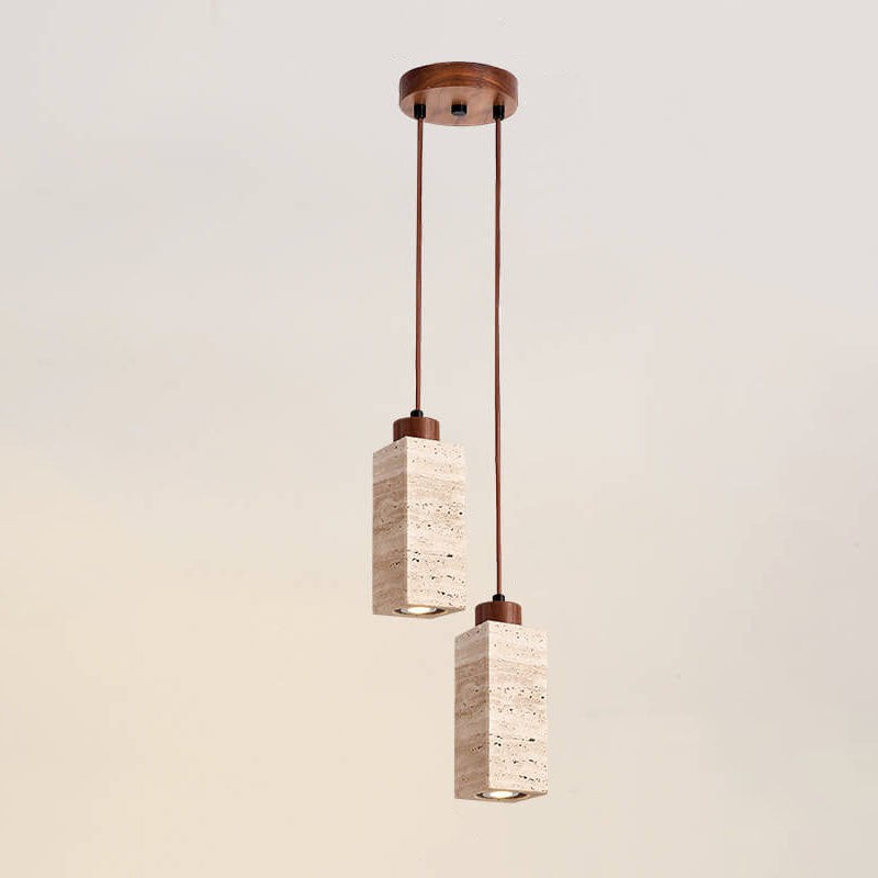 Wabi Sabi Solid Wood Stone Pendant Light G32