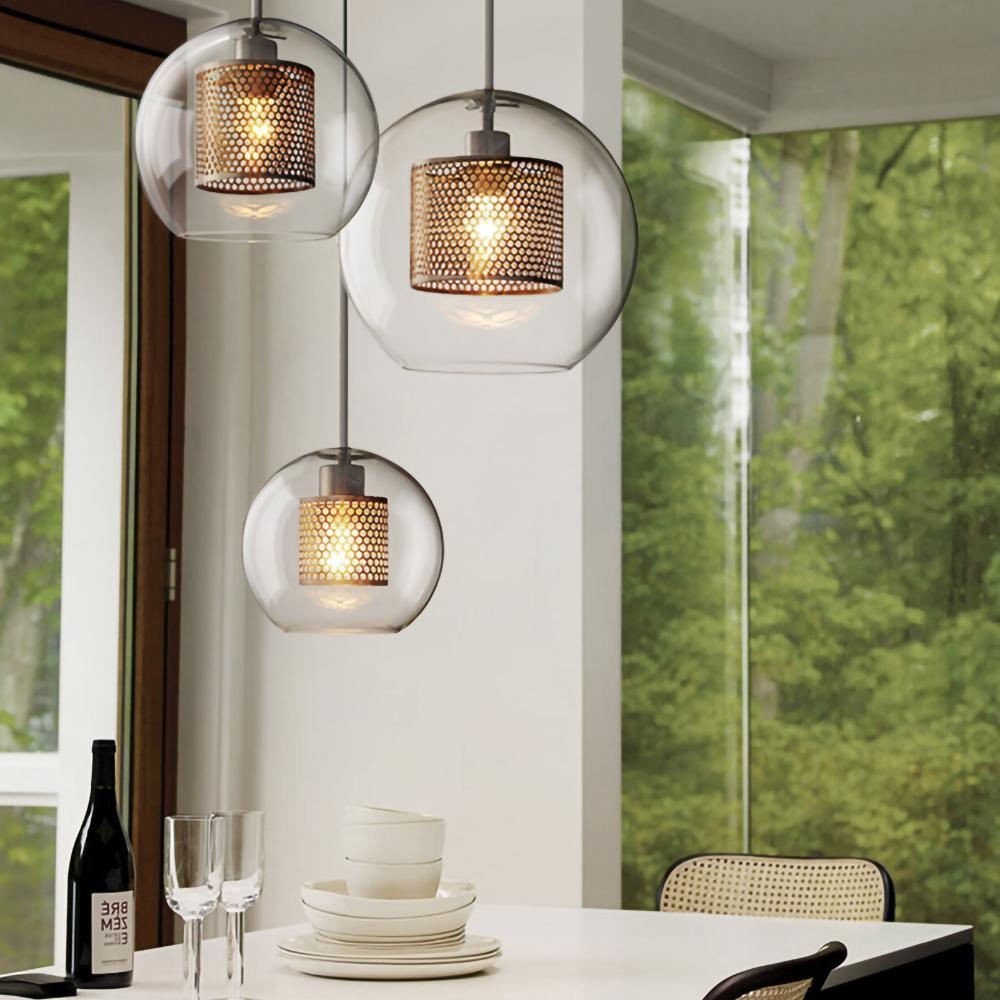 Modern Chiswick Glass Pendant Light Fixtures for Kitchen Dining Room