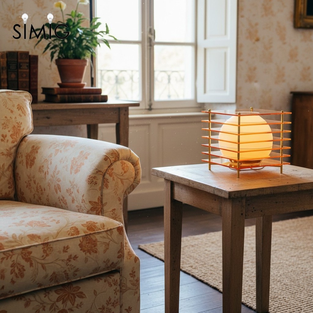 Geometric Moon Cube Lamp – Atmospheric luminous sphere S252