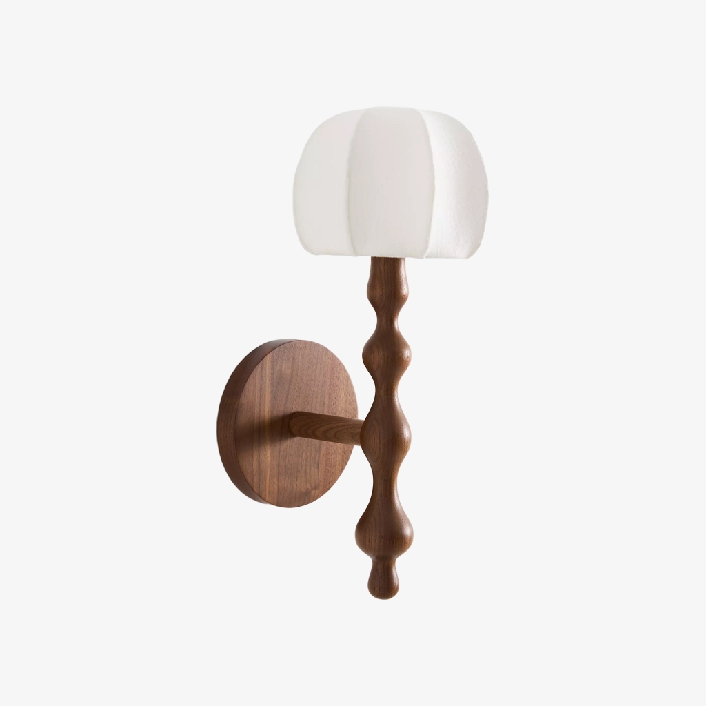 Savara Modern Curved Base Wall Light - Soft Diffused Fabric Shade for Hallways and Living Rooms T723