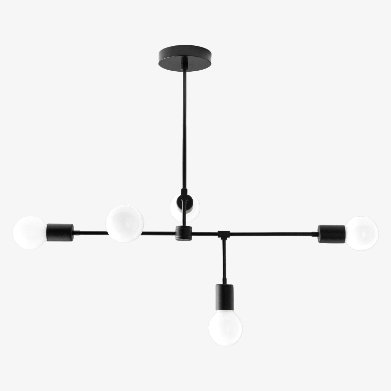 Mobilux Line 5 Light Chandelier - Modern Ceiling Hanging Lamp for Dining Room T355