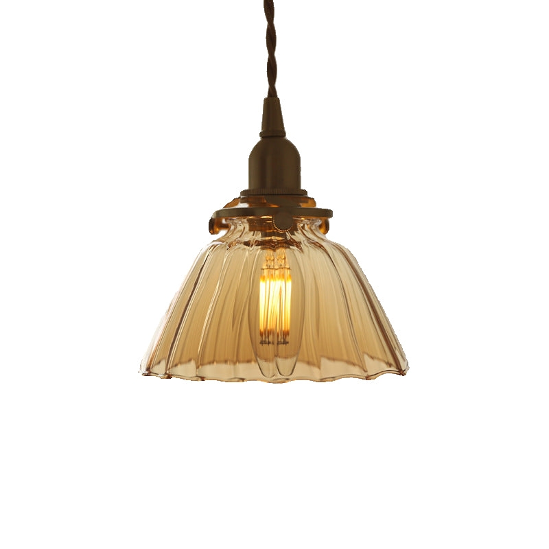 Jasmine Vintage Brass Glass Pendant Light T2174