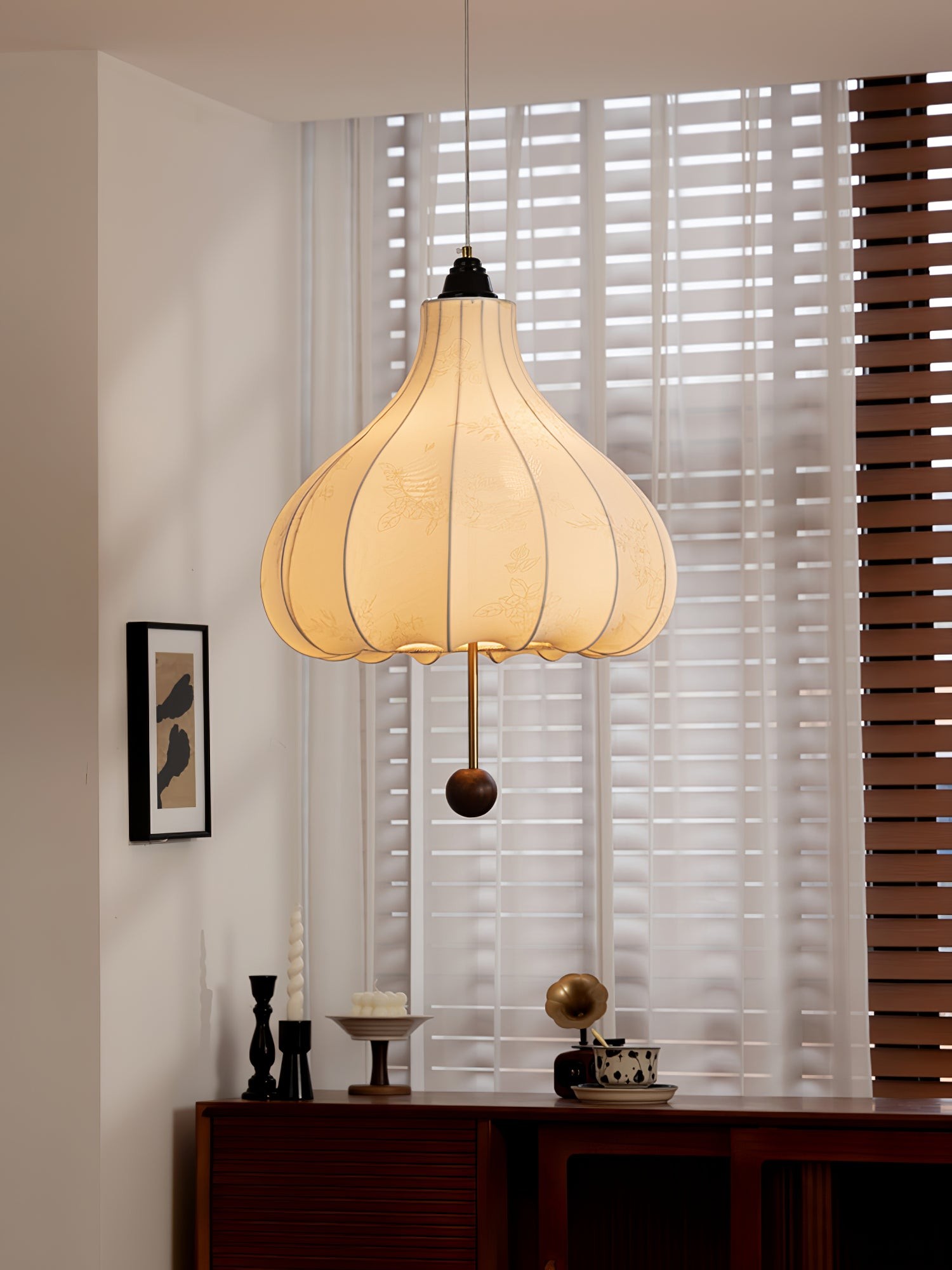 Retro Chestnut Fabric Pendant Light M465