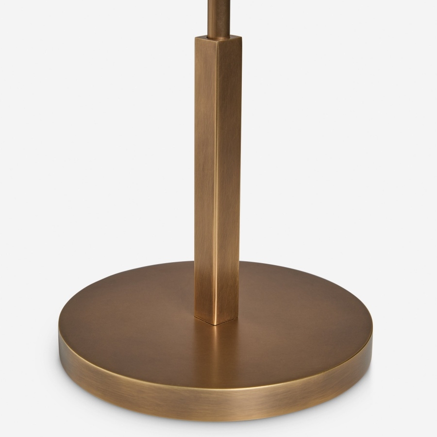 Vellaro Elegant Brass Table Lamp with Fabric Shade - Bedside Light for Contemporary Bedroom T698
