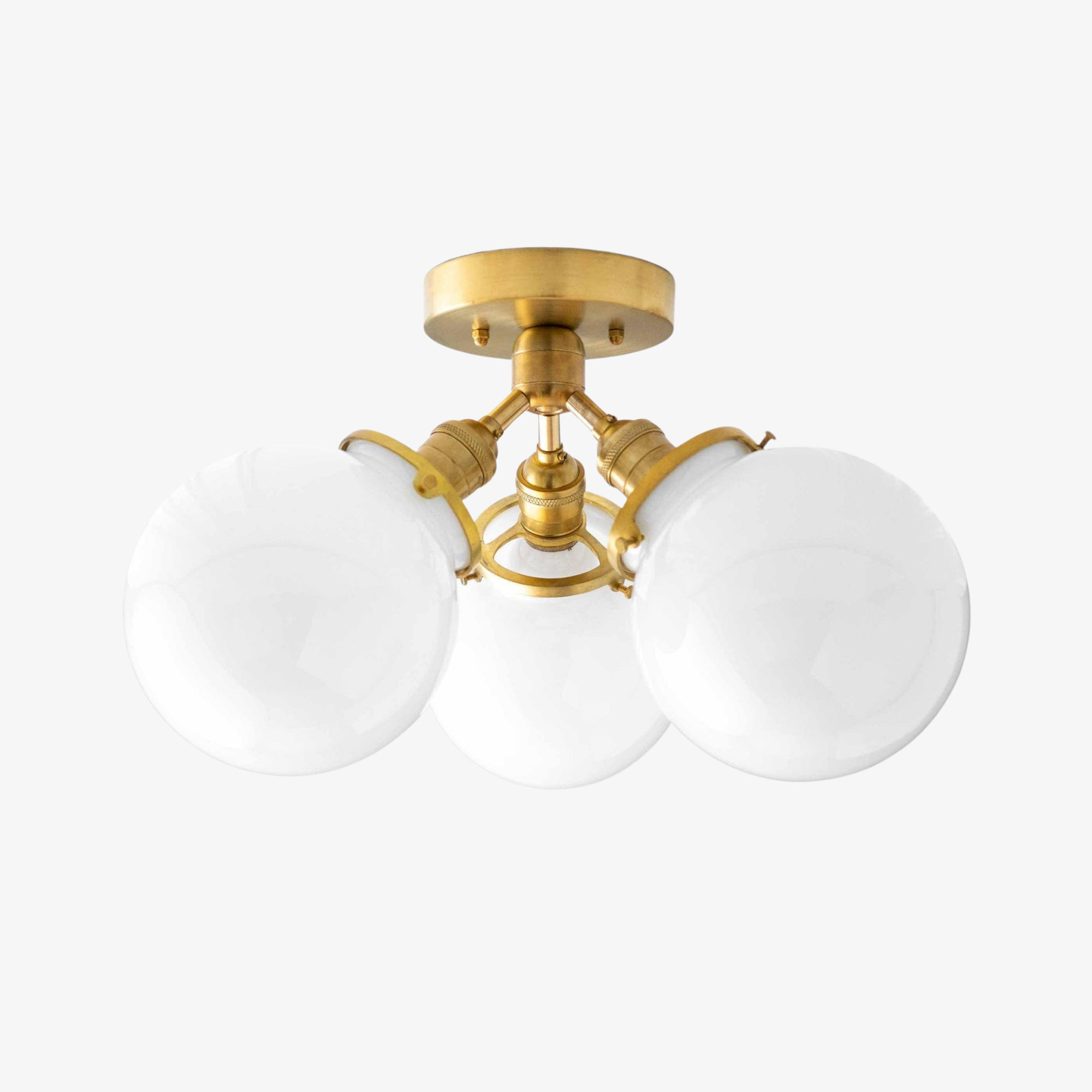 Glorica Glass Globe Light - Mid Century Semi Flush Ceiling Lamp T373
