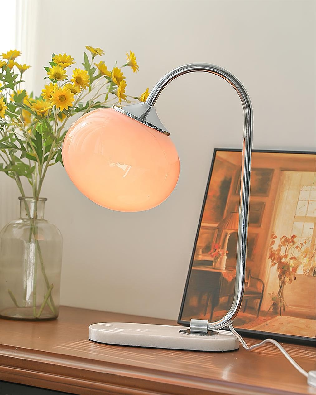 Scandinavian Cream Ball Table Lamp For Living Room M348