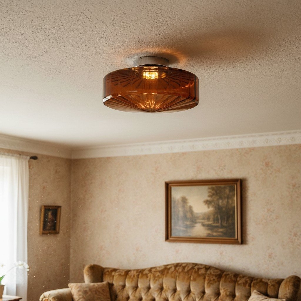 Ripplara Water Ripple Glass Lamp - Vintage Flush Mount Design T578