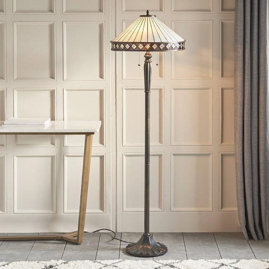 TF Fargo Geometric Art Deco Tiffany Floor Lamp for Living Room Corner Lighting T857