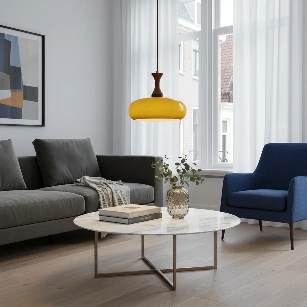 Velora Scandinavian Farmhouse Pendant with Glass Shade Modern Plug-In Design T1162