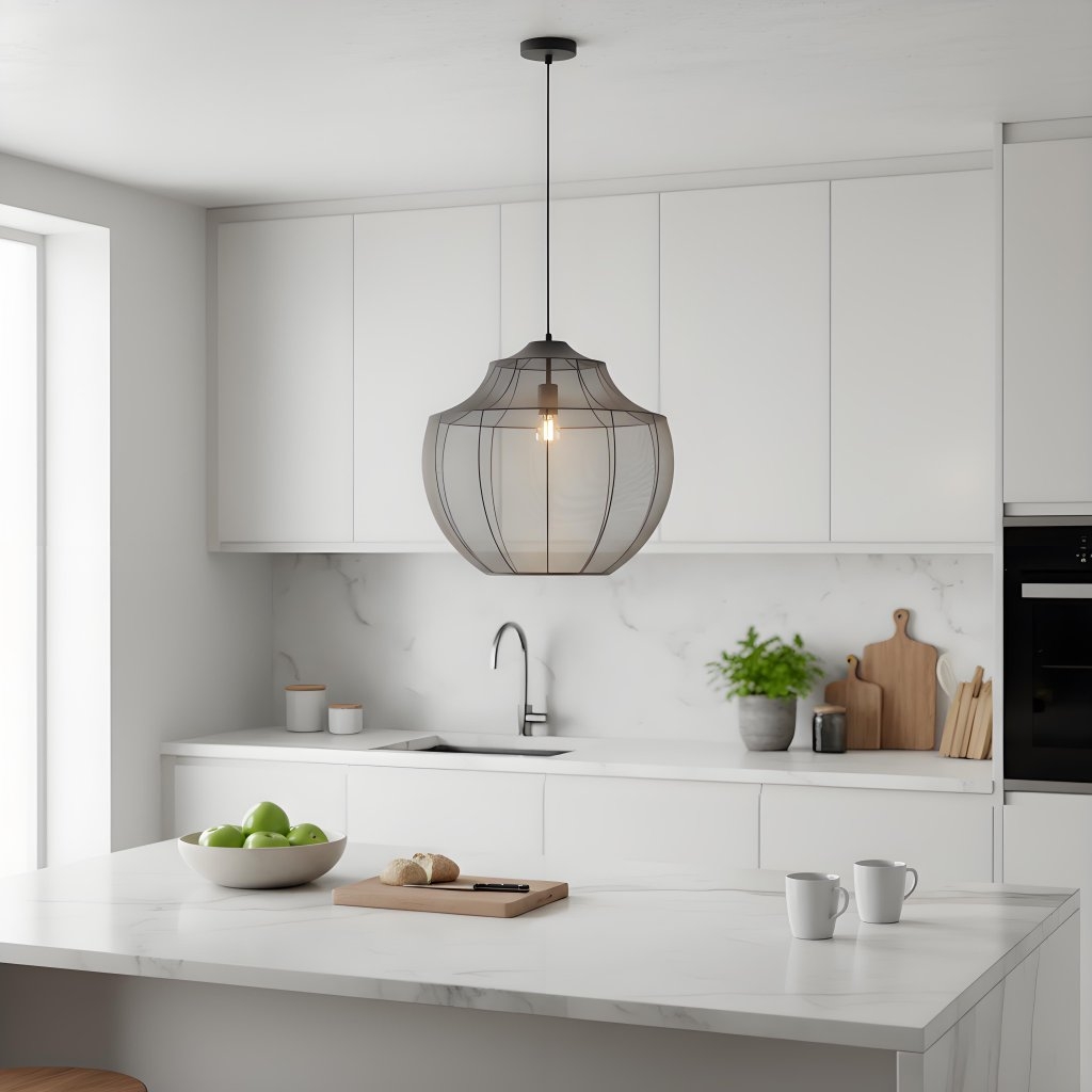 Lumifil Modern Mesh Pendant Light - Hanging Fabric Lghts are Suitable for Dining Rooms or Kitchen Islands T794