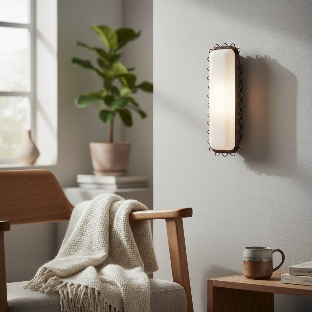 Glowvera Wall Sconce - Wavy Metal Frame Design Modern Glass-Shade Sconce for Hallway T683