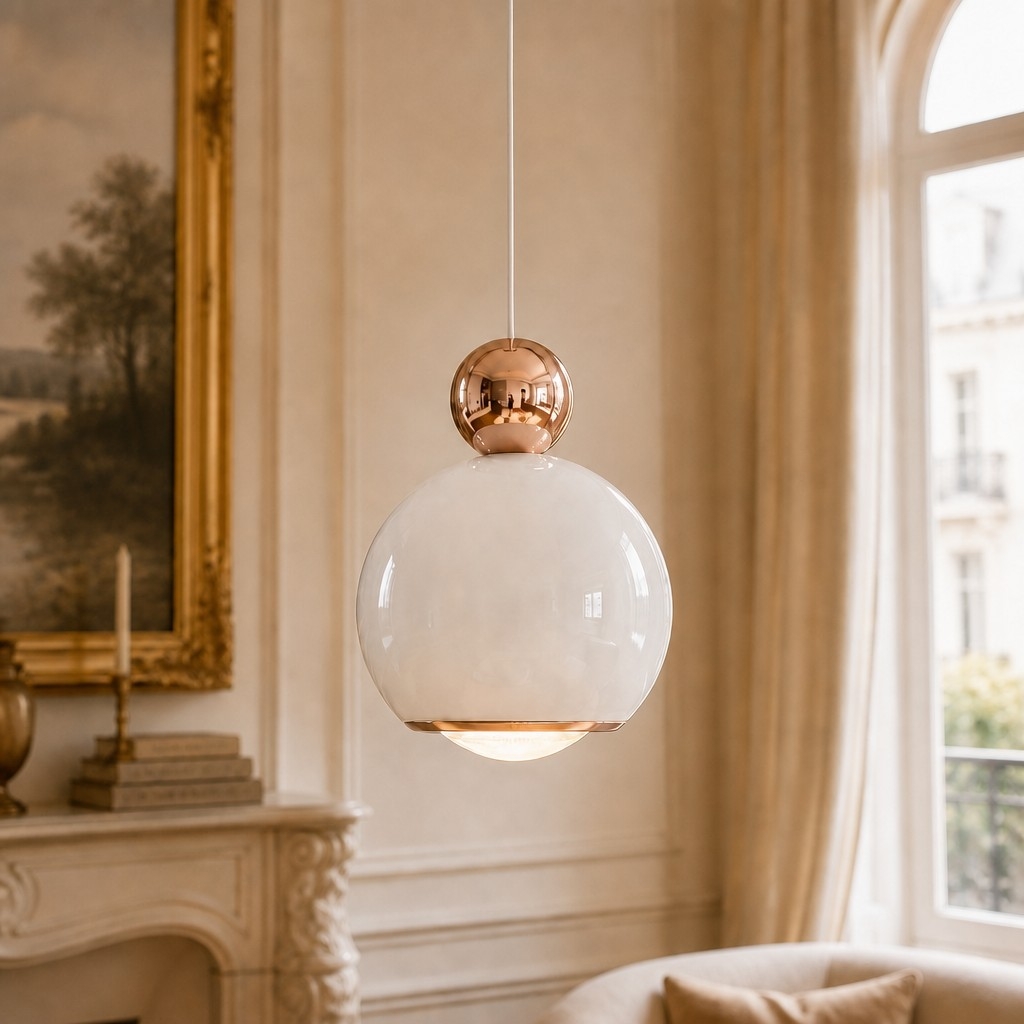 Glintap Cream Style Pendant Lamp - Adjustable Lift Pendant with Touch Tri-Color LED T2197