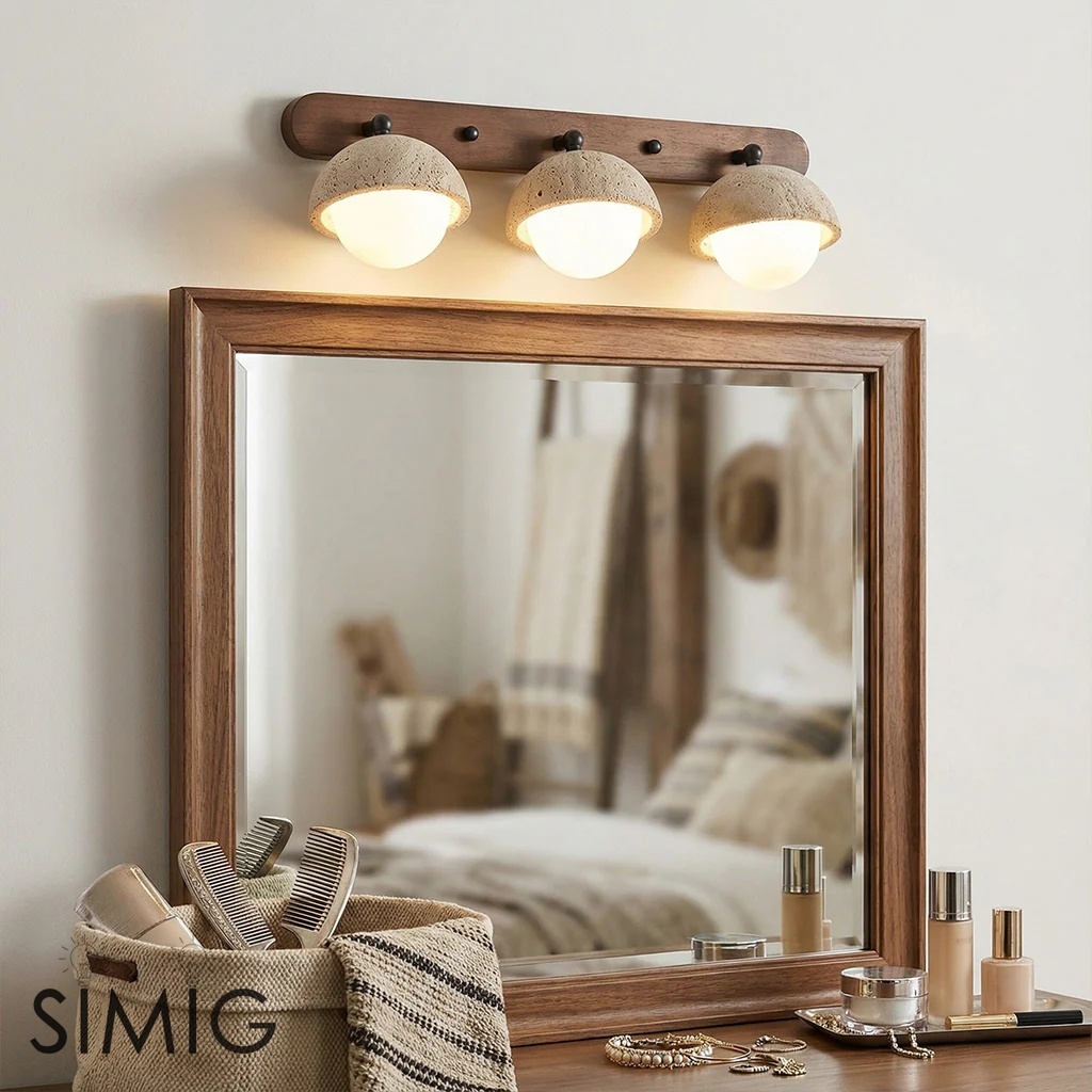 Natural Travertine Wall Sconce – Minimalist Globe Lamp for Hallway S411