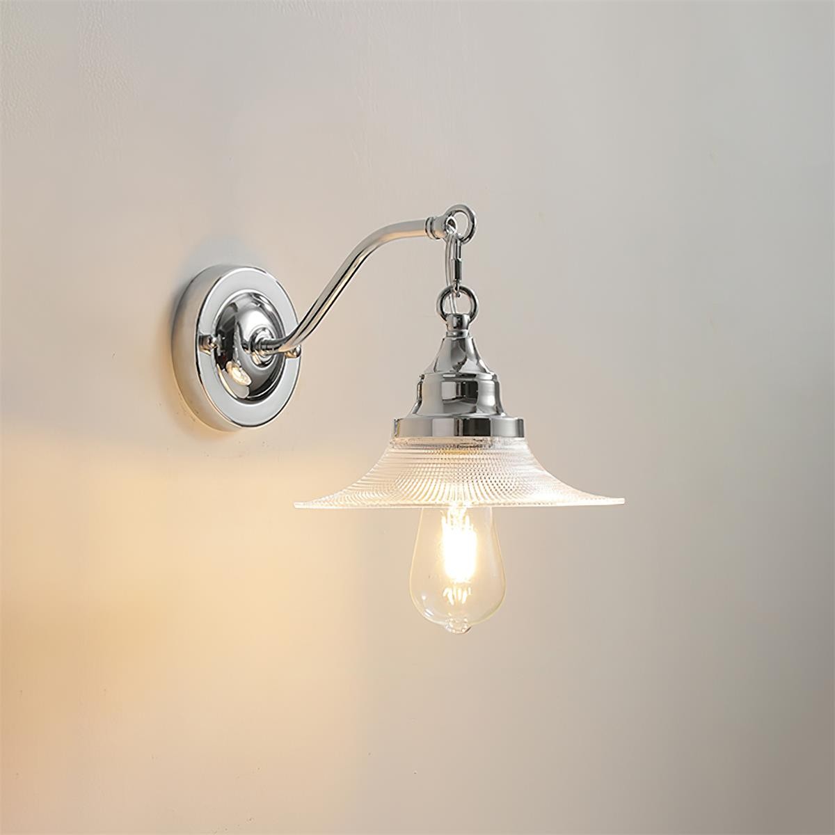 Retro silver lamp body patterned glass lampshade hanging wall lamp P081