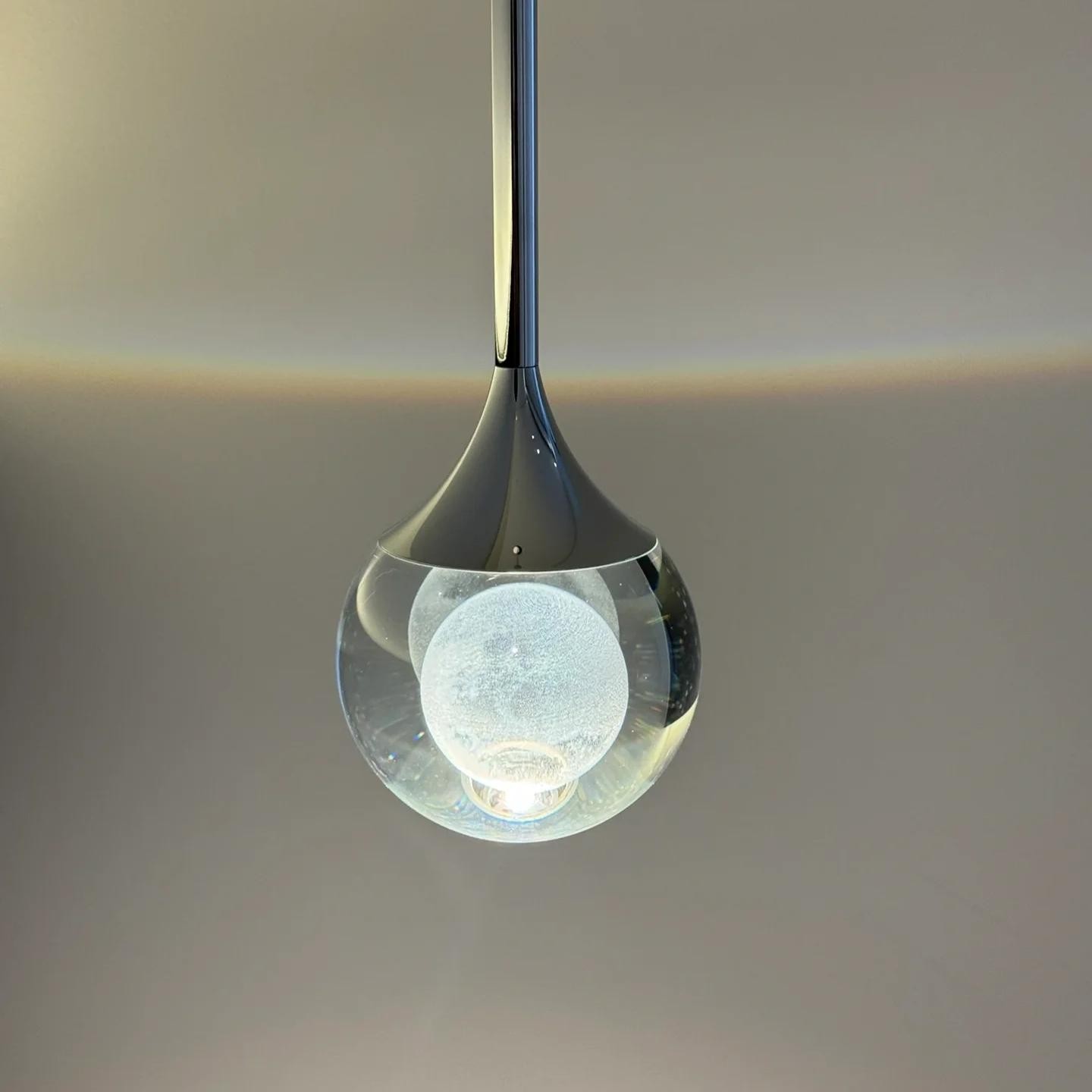 Moon Clear Glass Ball Pendant Light S205