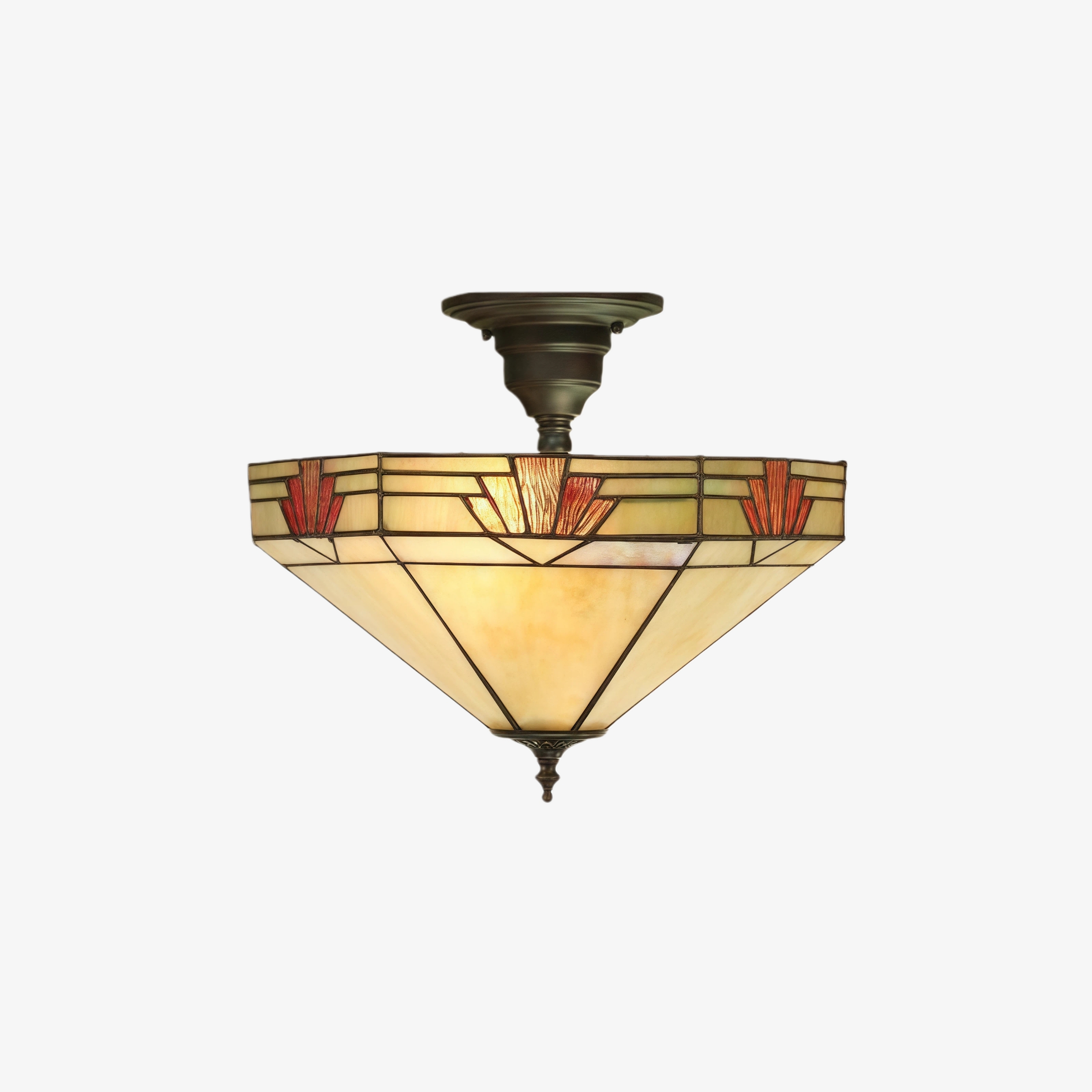 TF Nevada Glass Shade Ceiling Light - Semi-Flush for Entryways and Dining Rooms T823