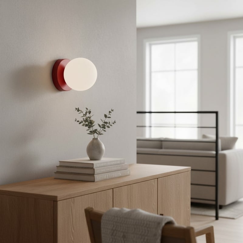 Nuevola Round Wall Lamp - Modern Metal and Glass for Hallways and Living Rooms T528