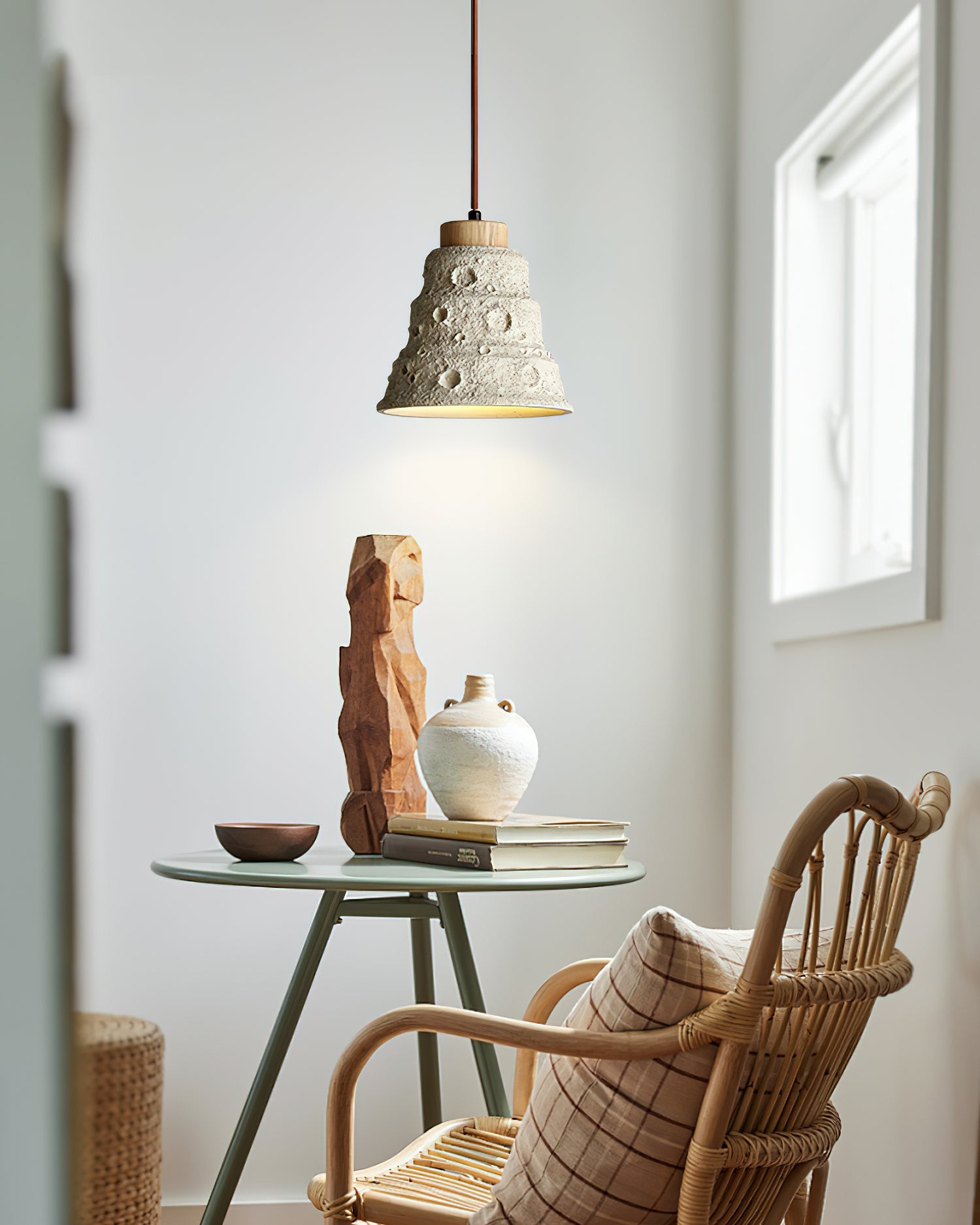 Japanese Wabi Sabi Cement Bell Shape Pendant Light G63